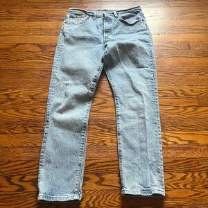 Levi's Premium 501 Light Wash Jeans W30 L28 Men's Button Fly Denim Pants